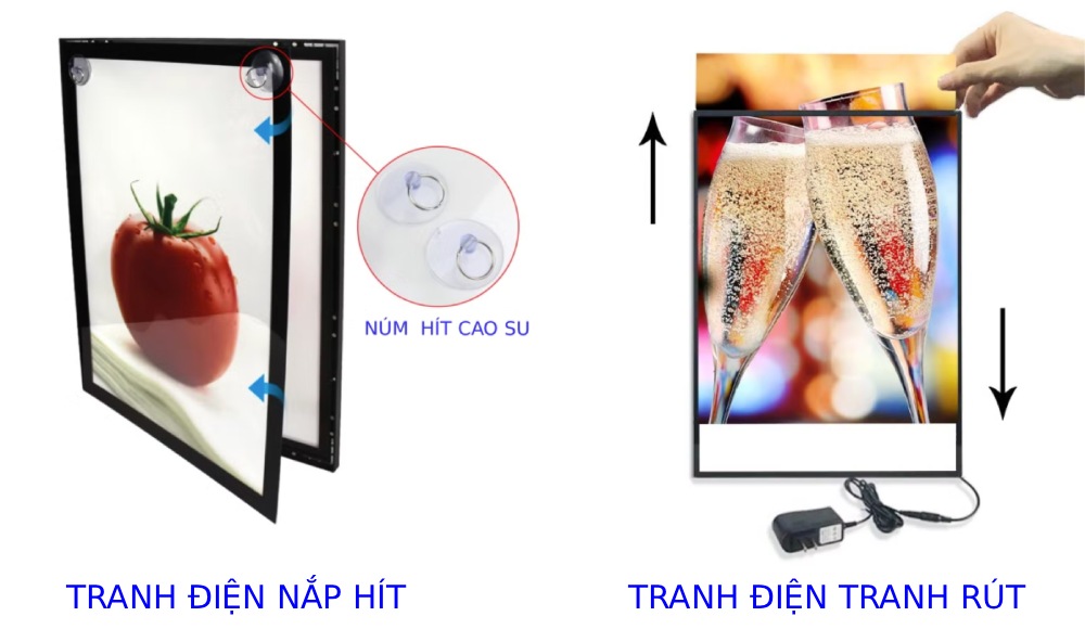 hai loại tranh điện siêu mỏng nắp hít và tranh rút của Tân Hải Thái